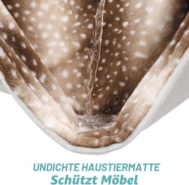 Ковдра зі штучного хутра з принтом оленя, м&39яка водонепроникна ковдра для домашніх тварин для дивана, ліжка та дивана, надійно захищає від сечі для великих собак та котів, двостороння, можна прати, 127x150 см, коричневий принт оленя 127x150 см