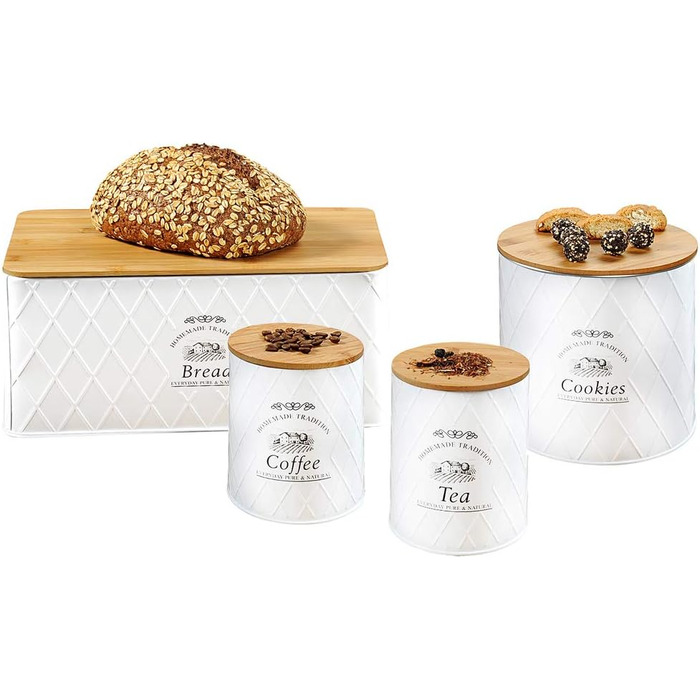 Хлібниця з жерсті та бамбука в стилі кантрі/зберігання хліба/Коллекція кантрі, 32 х 15 х 21 см, 1804563