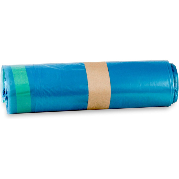 Сміттєві пакети Hypafol Тип 60 зі шнурком, 120 л Пакети для сміття для дому, саду та промисловості Надзвичайно міцні та стійкі до розривів Сині надміцні сміттєві пакети з високоякісного матеріалу 125 шт. (25 шт. в упаковці) 120 літрів