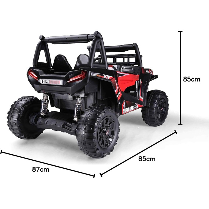 Дитячий електромобіль RIRICAR 24V UTV, червоний, електромобіль для дітей 2-х місцевий з пультом дистанційного керування 2.4 ГГц, д