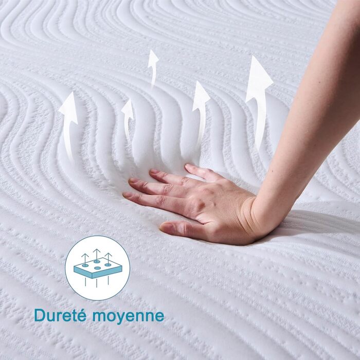 Матрац, 180 x 200 см, ортопедичний, антибактеріальний, 7-зонна підтримка, висота 20 см, висока щільність, губчастий, двосторонній, піна з ефектом пам&39яті (180 x 200 x 20 см) 20 см 180 x 200 см