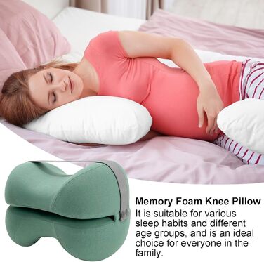 Подушка для ніг для сну на боці Подушка для ніг для сну на боці - Подушка для підтримки колін, яку можна прати, подушка для позиціонування ніг для вагітності, вирівнювання хребта, жіночий сон, зелена
