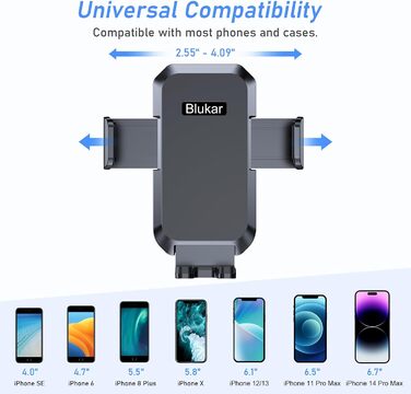 Автомобільний тримач для телефону Blukar, автомобільний тримач для телефону вентиляція з оновленою міцнішою версією та випуском од