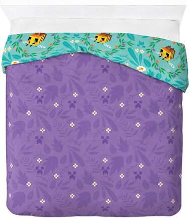 Постільна білизна Jay Franco Minecraft з квітковим візерунком - комплект постільної білизни для двох, включаючи наволочку 50 x 70