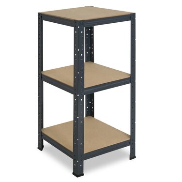 Надміцний домашній стелаж, антрацитовий/металевий стелаж з 3 полицями/металевий стелаж для підвалу, гаражний стелаж, стелаж для майстерні або стелаж для зберігання/змішаний металевий стелаж з вантажопідйомністю 175 кг В 90 см / Ш 50 см / Г 50 см, 90x50x50