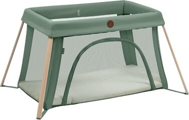 Дорожнє ліжечко Maxi-Cosi Calao Light, суперкомпактне та легке, матрац CloudCore, 2 рівні для сну, дорожня сумка, для новонароджених та малюків (0-3 роки), макс. 15 кг, Beyond Green Eco