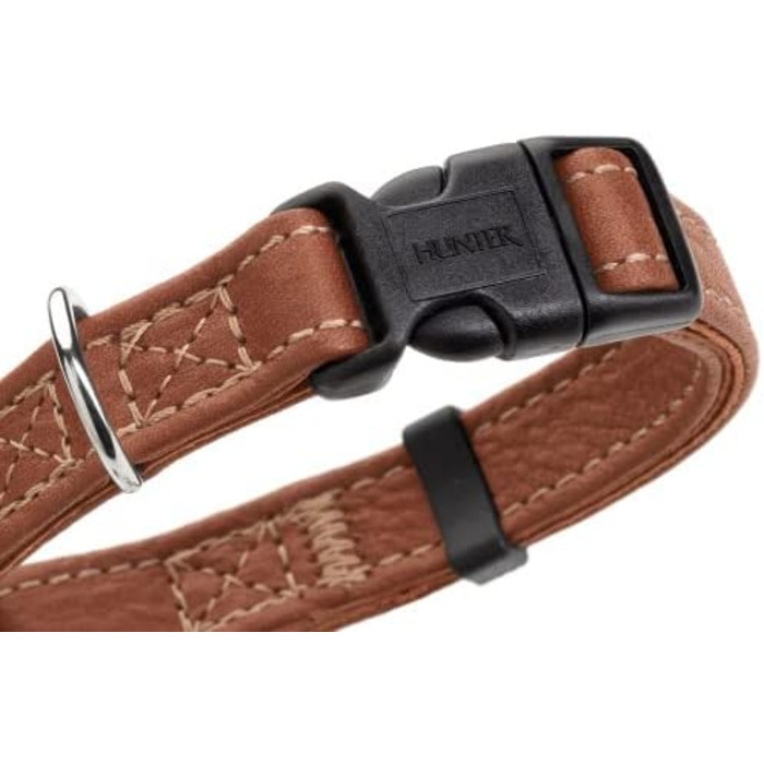 Ошийник для собак HUNTER Canadian UP, колір коньяк, для малих собак та цуценят, мяка та гнучка шкіра, не пошкоджує шерсть, екологічно чистий, виготовлено в Німеччині, розмір S/1 коньяк S/1
