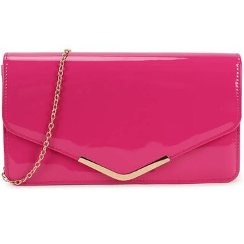 Сумка-клатч з лакованої шкіри, для нареченої, весілля, вечірки, святкової події, гаманець, сумка на ланцюжку, середнього розміру, фуксія, 9