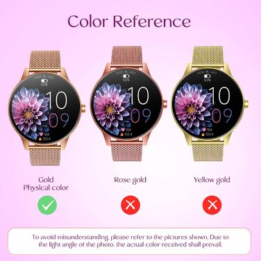 Жіночий смарт-годинник із функцією Bluetooth для телефону, спортивний годинник 1,27-дюймовий HD-сенсорний смарт-годинник із монітором серцевого ритму, монітором менструального циклу, монітором сну, понад 100 спортивними режимами, фітнес-годинник, водонепр