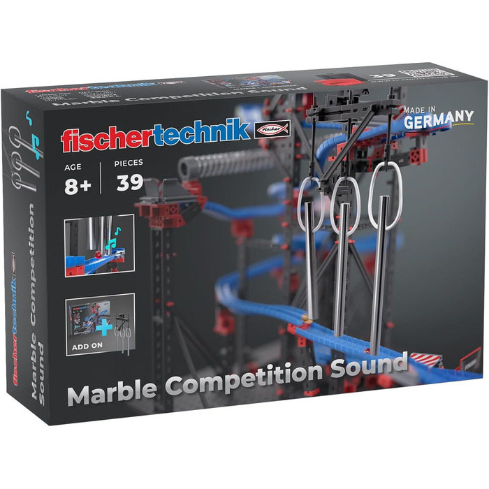 Повний набір fischertechnik Marble Competition 575218 Траса для кульок з 3 цікавими розширеннями, від 8 років, синій