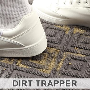 Килимок для внутрішніх та зовнішніх дверей 80x120 см, нековзний килимок для вулиці, гумовий килимок для дверей, килимок для бруду, що миється, килимок для передніх дверей, килимок для вулиці з дренажем, сірий 80x120 см