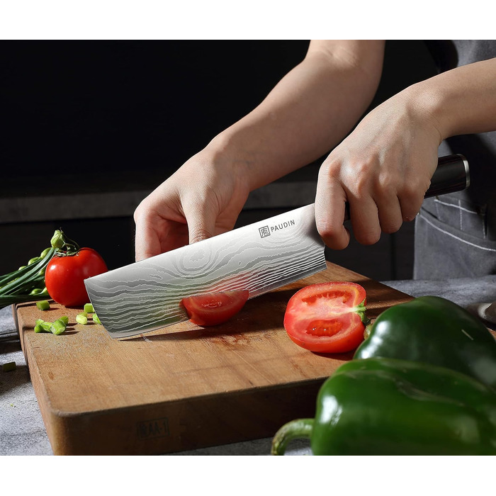 Японський ніж PAUDIN, довжина леза 17 см Ніж Нарікі Ніж для нарізання Ніж для нарізання Кухарський ніж з високоякісної нержавіючої