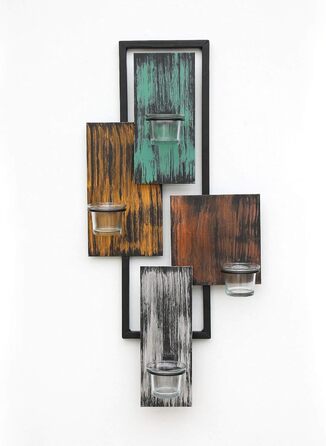 Настінний підсвічник абстрактний метал настінний чорний 61 см підсвічник підсвічник настінний свічник настінне бра