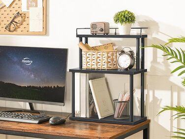 Стійка для спецій HOOBRO, кухонна полиця, 3-рівнева стійка для зберігання, органайзер для столу, для кухонної стільниці, столу, кабінету, офісу, чорна EBB02TL01