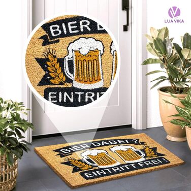 Кокосовий килимок для дверей - Забавний дизайн з пивом - 40x70 см - Килимок для дверей для приміщень та вулиці - Килимок для передніх дверей - Килимок для вулиці - Килимки для дверей - Кокосовий килимок для дверей