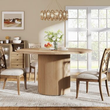 Круглий обідній стіл Tribesigns для 4 осіб, обідній стіл 120 см з металевою основою, круглі сучасні обідні столи, кухонний стіл для їдальні, кухні, вітальні (лише стіл)