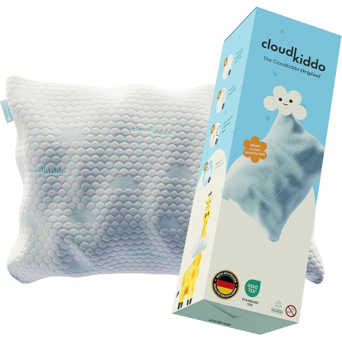 Дитяча подушка Cloudkiddo - Подушка - Регульована подушка - Піна з ефектом пам'яті - Для бокових і спинних спальних місць - Біла -
