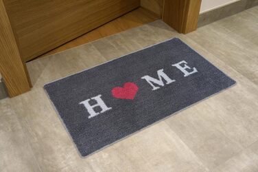 Килимок з мікрофібри 40x70 см / Пухнастий килимок з функціональною мікрофіброю для надійного уловлювання вологи та бруду / миється та нековзкий (темно-сірий - Home)