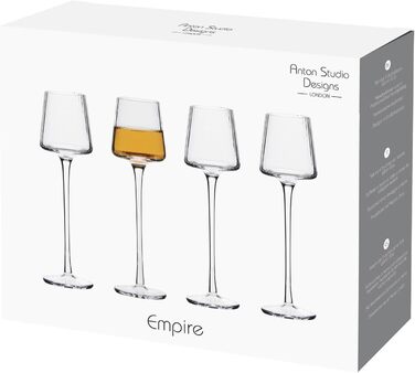 Набір з 4 ампірних келихів для лікеру - елегантний посуд для напоїв на будь-який випадок Прозорі келихи для лікеру