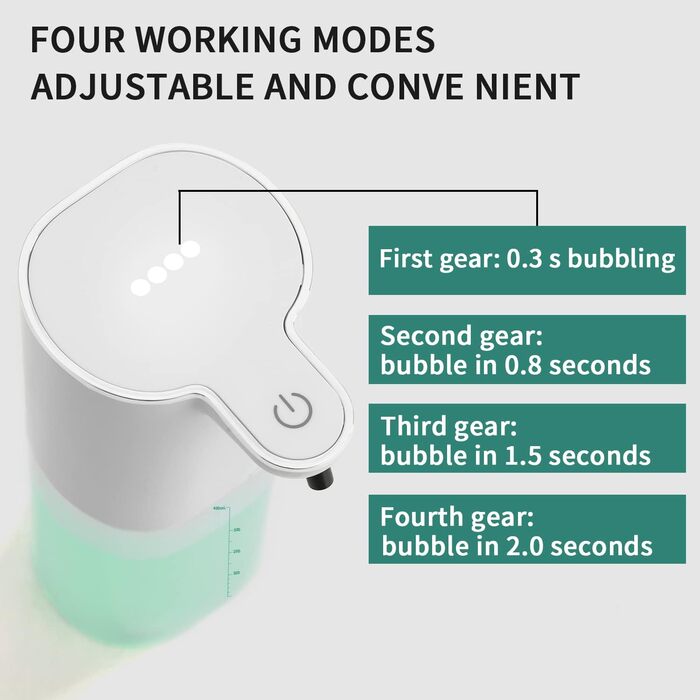 Автоматичний дозатор мила JOFLVA, настінний дозатор мила без свердління, електричний дозатор мила 400 мл, перезаряджається від USB