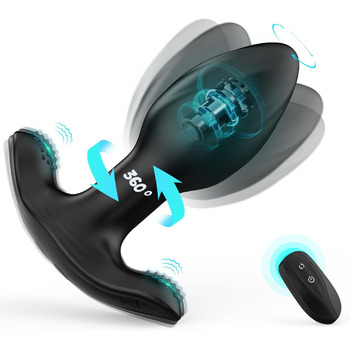 Анальна пробка, секс-іграшка для жінок та чоловіків, стимуляція простати для чоловіків, анальний вібратор з 10 режимами обертання та 10 режимами вібрації, секс-іграшка для пар, анальна пробка для жінок, секс-іграшка-анальна пробка, секс-іграшка