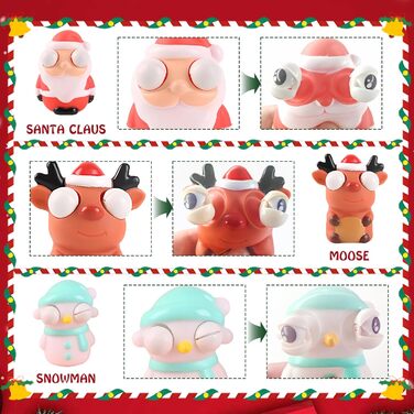 Набір іграшок-антистрес Squeeze Toy, 3 шт., різдвяна тематика