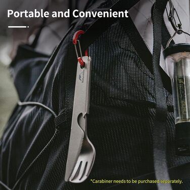 Посуд Naturehike з чистого титану, обладнання для пікніка, ніж, виделка, ложка, відкривачка для пляшок, дорожній посуд, посуд для вулиці, лише 40 г