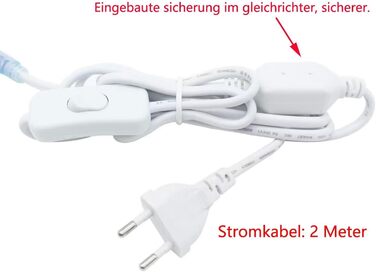 Світлодіодна стрічка LONCWO IP65 Водонепроникна світлодіодна стрічка Світлодіодна стрічка 220 В 230 В Світлодіодна стрічка з вимикачем, (теплий білий, 4 М)