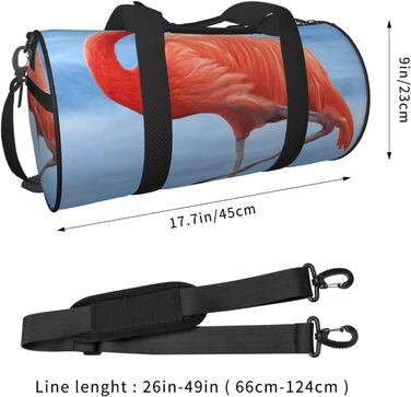 Спортивна сумка для подорожей, з принтом фламінго, чорна, універсальний розмір