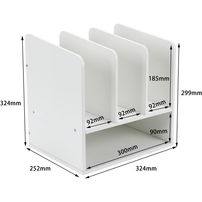 Відділення дерев&39яний органайзер для офісного столу формату A4 Тримач для документів Лоток для файлів Тримач для журналів Лоток для листів Організатор для паперових журналів, білий, 4-