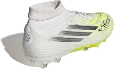 Футбольні бутси adidas F50 SPARKFUSION League Mid Cut FG/AG, жіночі, білі, залізні, жовті, високої роздільної здатності