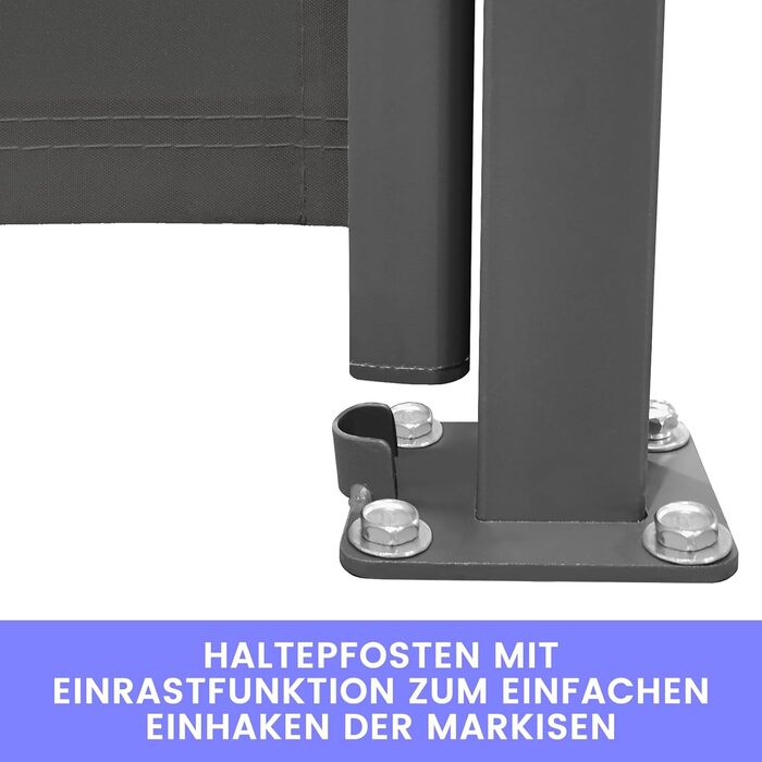 Розсувна двостороння бічна маркіза, створює приватність на вулиці, до 6 м, функція автоматичного згортання, захист від сонця та вітру, бічна шторка як екран для забезпечення конфіденційності (антрацит, висота 1,53 м, антрацит 160 см)