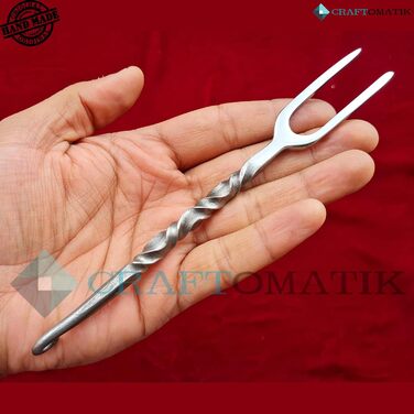 Набір столових приборів ручного кування в середньовічному стилі 3 предмети (ніж, виделка, ложка) зі шкіряним чохлом Подарунковий набір для кухні, кемпінгу та барбекю HFTC07x