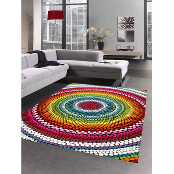 Килим для вітальні сучасний килим для вітальні райдужний різнокольоровий розмір 200 x 290 см