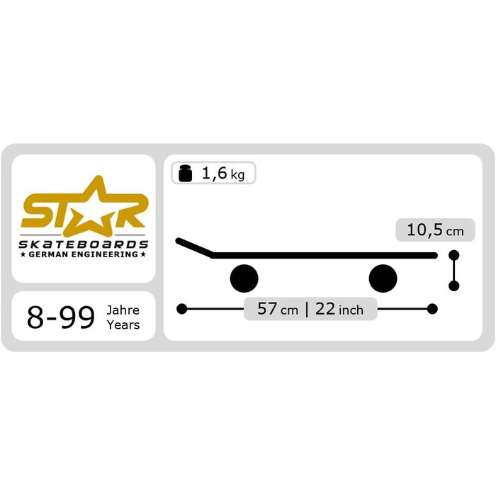 Скейтборд BIKESTAR Vintage Retro Cruiser 60 мм для дітей та дорослих, а також для початківців приблизно від 6-8 років М'ята та фіо