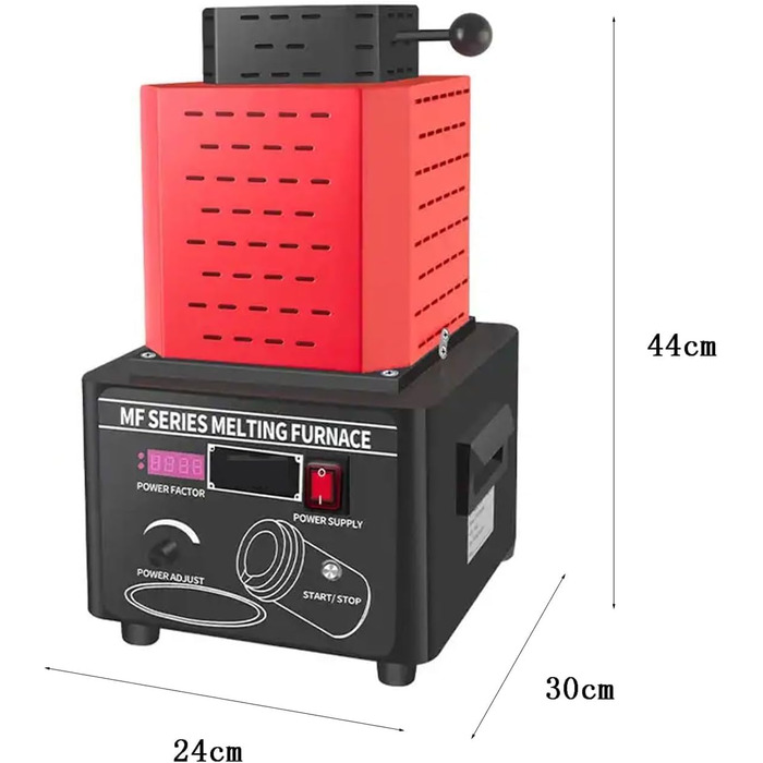 Електрична піч для плавки золота PHOLK, цифрова плавильна піч 1600 C / 2912 F, набір для лиття металу з графітовим тиглем, плавильна піч 5000 Вт, час плавки 3-5 хвилин 2 кг/4,4 фунта