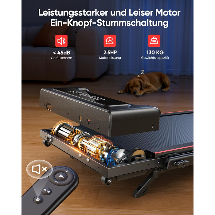 Домашня бігова доріжка з нахилом, біговий майданчик 4 в 1, складна бігова доріжка 12 км/год з нахилом, бігова доріжка 2,5 к.с. під стіл для дому та офісу, пульт дистанційного керування та додаток, кнопка вимкнення звуку