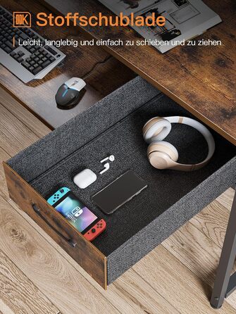 Стіл ODK з 2 шухлядами, комп'ютерний стіл з лотком для клавіатури, офісний стіл для ПК з регульованою по висоті полицею для моніто