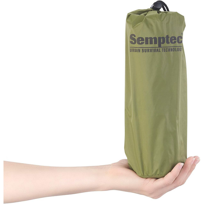 Надувний матрац Semptec Urban Survival Technology для кемпінгу надлегкий надувний матрац для вулиці з мішком, швидке надування, зелений (килимок для сну, кемпінговий килимок, надувний пляжний килимок)