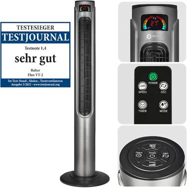 Баштовий вентилятор Balter з пультом дистанційного керування, висота 120 см, безшумний, переможець тестів, вентилятор, вентилятор