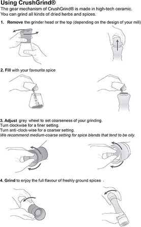 З керамічним подрібнювачем - Поставляється в красивій подарунковій коробці для гурмана (168 мм, нержавіюча сталь) - ука 168 мм (1 упаковка) нержавіюча сталь