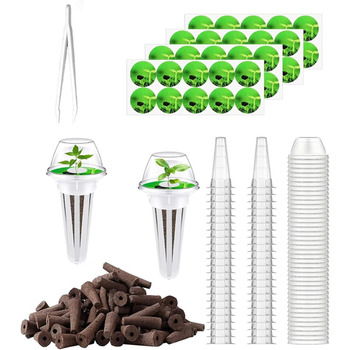 Губки для росту Rigute, 12, набір систем для гідропонного вирощування, включаючи 30 шт. Гідропонного кошика для посадки, 30 шт. Гідропонних ізольованих кришок, 30 шт. Губки для рослин, 30 шт. етикеток