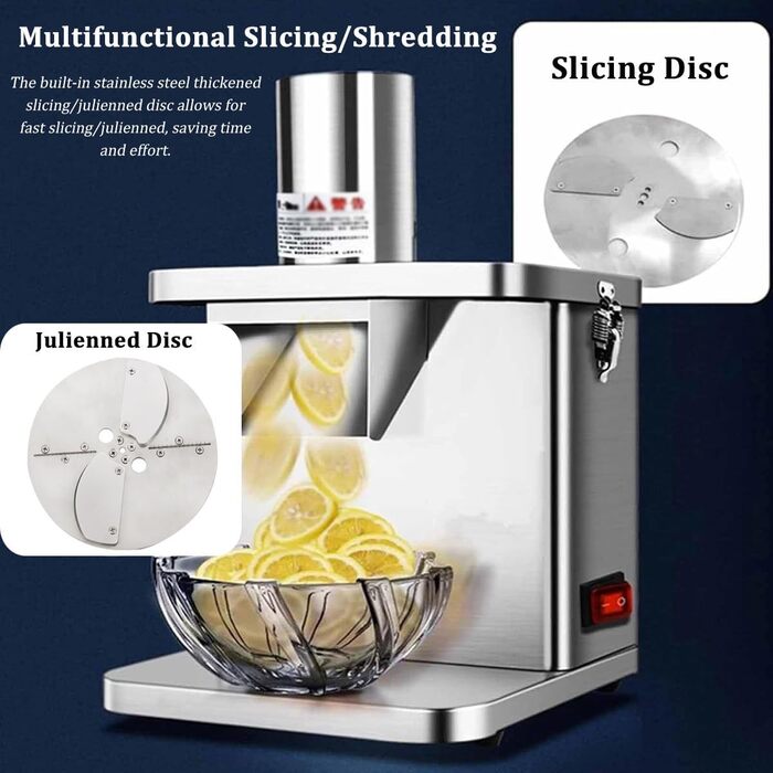 Електричний овочевий подрібнювач Quixnova, 250 Вт, автоматична картоплерізка для цибулі, комерційний автоматичний подрібнювач овочів - регульований