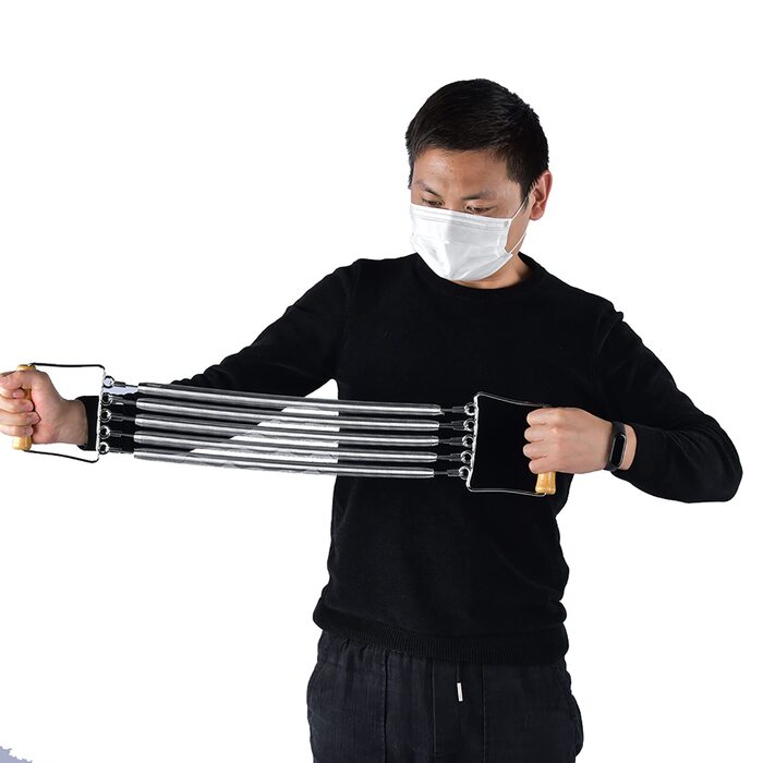 Еспандер для грудей, еспандер для грудей з дерев&39яною ручкою та високою еластичністю, знімний пружинний проявник, домашнє тренування м&39язів