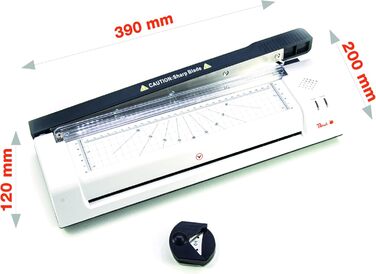 Ламінатор Peach 4-в-1 A3, включаючи закруглювач кутів, різак, ламінуючі пакети - ABS - Готовий до використання через 3-5 хвилин - 2x125 мкм - 250 мм/хв - Гарячий та холодний ламінатор - PBP420 Багатофункціональний важільний різак A3, закруглювач кутів та 