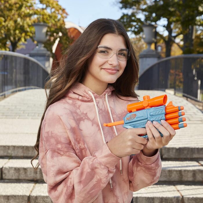 Бластер NERF Elite 2.0 Commander RD-6, 12 дротиків, обертовий барабан на 6 дротиків, вставні рейки Tactical Rail, точки кріплення, різнокольоровий, 6,7 х 36,2 х 24,1 см, для хлопчиків та дівчаток