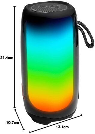 Портативна Bluetooth-колонка чорного кольору зі світловим шоу та до 12 годин відтворення - Пило- та водонепроникність IP67 - Можна