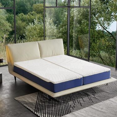 Матрац 90x200 Матрац з пінополіуретану заввишки 25 см Матрац з холодної піни Ортопедичний матрац, що згортається в рулон Сертифіковано Oeko-Tex Рівень жорсткості H3 Матрац з пінополіуретану з ефектом пам&39яті З чохлом, знімний та пральний Висота 25 см 90