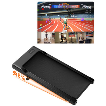 Килимок для ходьби Superun з нахилом 6 Бігова доріжка для дому, макс. 6 км/год та 12 км/год, із застосунком та пультом дистанційного керування Настільна бігова доріжка, макс. 136 кг, з багатофункціональними забігами та тренувальними смугами, 90 см, з нахи