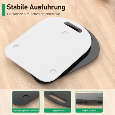 Ковзаюча дошка Xtsuen для Thermomix TM6/TM5, аксесуари для акрилової ковзаючої дошки, високоякісні тефлонові глайди, переміщення без зусиль, ковзаюча дошка Thermomix з ручкою (чорна)